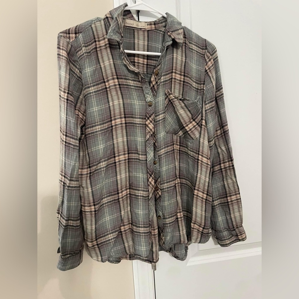 Multi green soft flannel